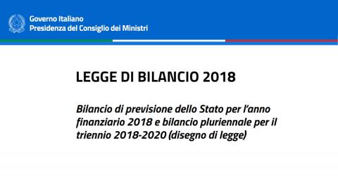 Legge di bilancio 2018